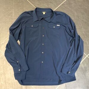 Eddie Bauer 2XL Performance Shirt Navy Blue